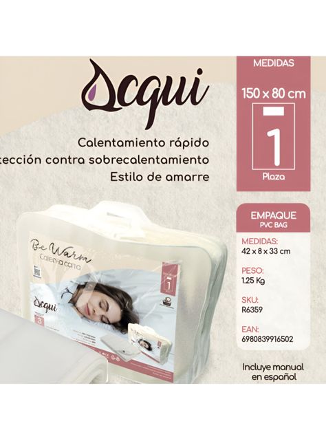 Calientacamas 1 Plaza 100% Polyester Análogo-5