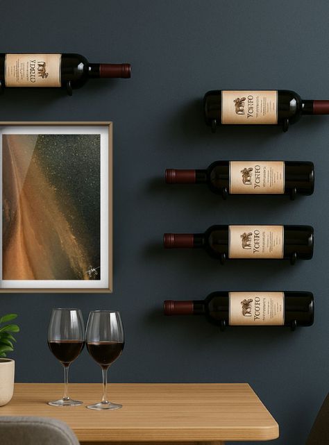 Soporte Flotante De Pared Hierro Para Vinos Rebajas-3
