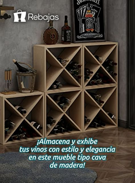 Rack Repisa Cava Madera Con Soporte Para 24 Botellas De Vino-6