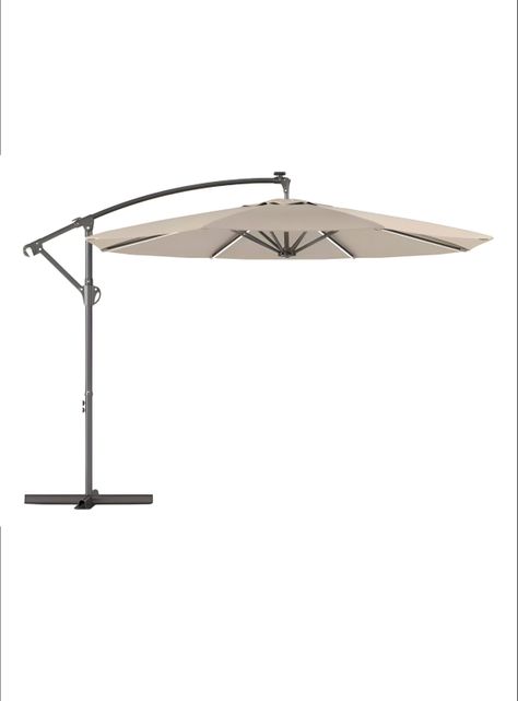Quitasol sombrilla lateral terraza 3x3 panel solar luz led Beige-0