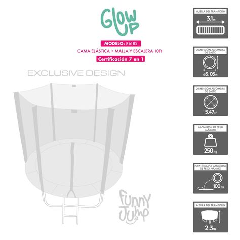 Cama Elástica Glowup 3,05 mt 10ft Edición Exclusiva P-2