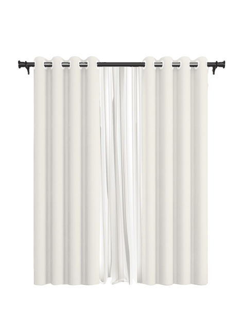 Cortina de Tela Blackout Blanca + Velo Vincenzi 140x220-0