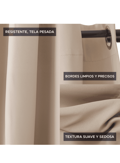 Cortina de Tela Blackout Beige Vincenzi 140x220-3