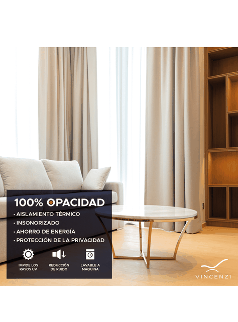 Cortina de Tela Blackout Beige Vincenzi 140x220-5