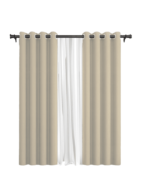 Cortina de Tela Blackout Beige + Velo Vincenzi 140x220-0