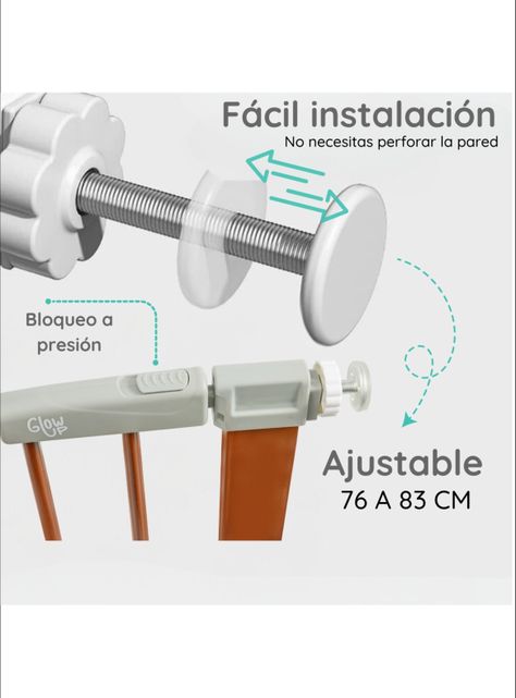 Reja de Seguridad escalera puerta bebés y mascotas café-4