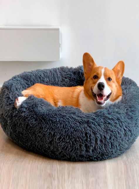 Cama para mascotas perros y gatos 76x76x17 cm gris oscuro-5