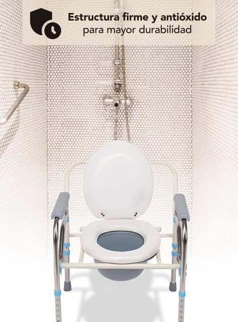 Baño Inodoro Wc Plegable Barra Silla Ducha Discapacitado-5