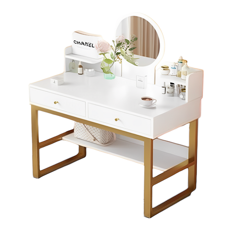 Mueble tocador Golden blanco con luz led 2 cajones-0