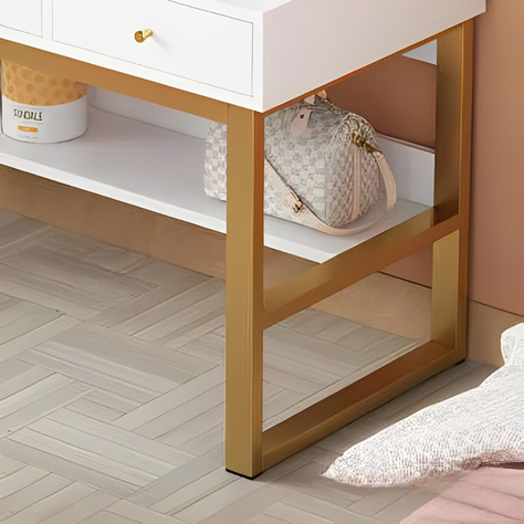 Mueble tocador Golden blanco con luz led 2 cajones-3