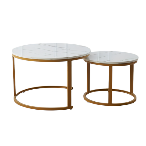Mesa de Centro Minimalista duo estilo madera brillante y base negro-0