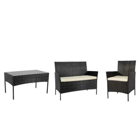 juego terraza woven living  de rattan negro -2