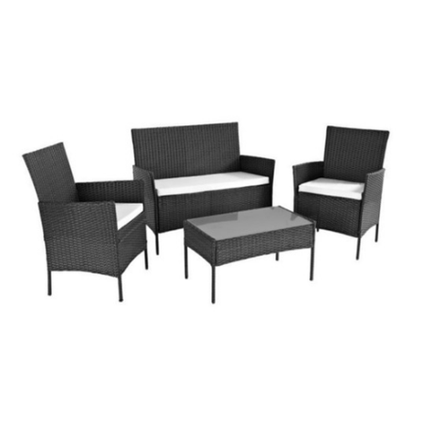 juego terraza woven living  de rattan negro -3