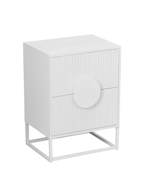 Velador Lumière 2 Cajones amplios estilo moderno blanco-2