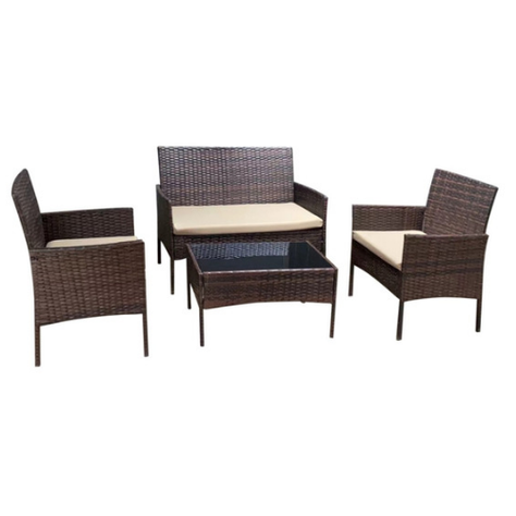 juego de terraza  woven living de rattan cafe -0