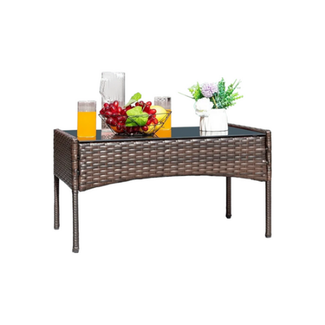 juego de terraza  woven living de rattan cafe -3