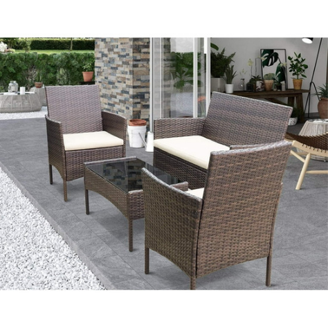 juego de terraza  woven living de rattan cafe -6
