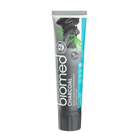 pasta dental natural BIOMED Charcoal 100g, para toda la familia-1
