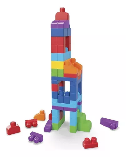 GRAN BOLSA BLOQUES DE CONSTRUCCION CLASICA -  MEGA BLOKS 80 PIEZAS --1