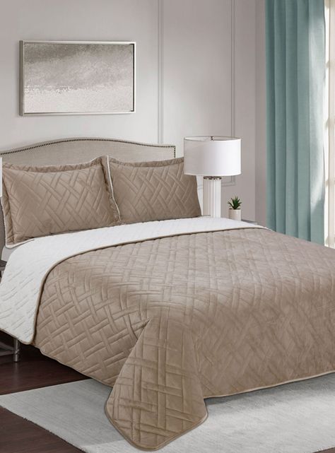 COBERTOR ANDES CHIPORRO VELVET BEIGE 2 PLAZA-0