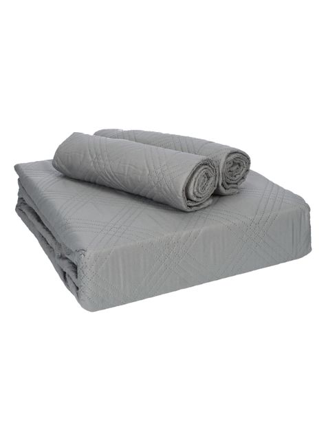 QUILT ANDES LISO  GRIS 2 PLAZAS-3