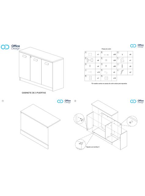 Gabinete de 3 puertas 120x80x40cm-1