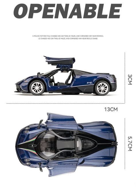 Auto De Colección Pagani Huayra Blanco 1:36 Sonido Y Luz.-3