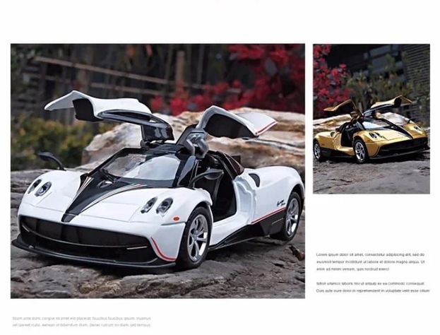 Auto De Colección Pagani Huayra Blanco 1:36 Sonido Y Luz.-4