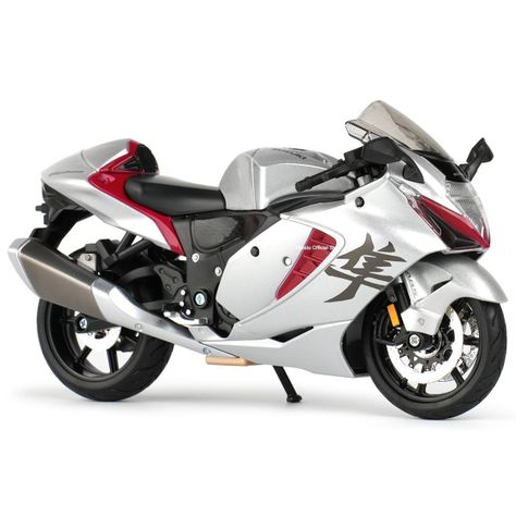 Moto Suzuki Hayabusa 2022 Escala 1:12 Color Plateado-0
