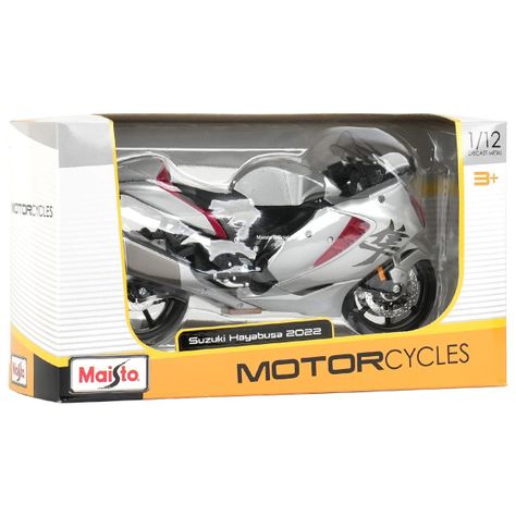 Moto Suzuki Hayabusa 2022 Escala 1:12 Color Plateado-1