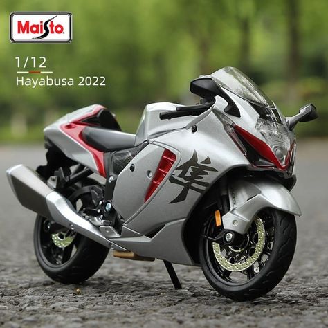 Moto Suzuki Hayabusa 2022 Escala 1:12 Color Plateado-2