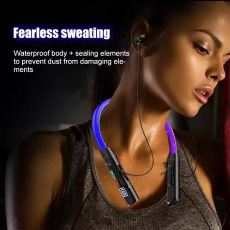 AudÍfonos bluetooth inalambricos de cuello con luces led  MLS-300-2