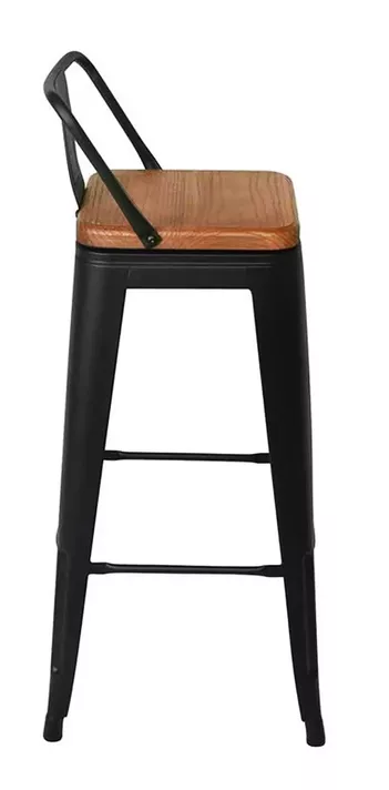 TABURETE O PISO TOLIX CON ASIENTO DE MADERA 77CM-0
