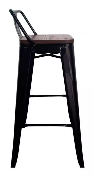 TABURETE O PISO TOLIX CON ASIENTO DE MADERA 77CM-1