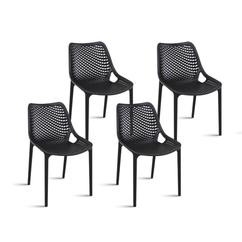 PACK 4 SILLAS CITY COMEDOR TERRAZA POLIPROPILENO RESISTENTE ASIENTO PANAL-0