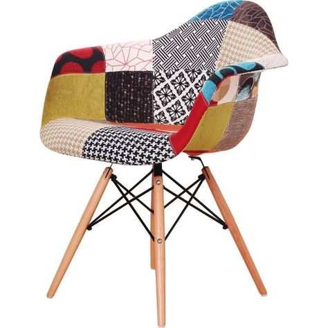 SITIAL BUTACA PATCHWORK CON PATAS TIPO EAMES-0