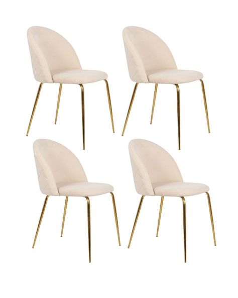 PACK 4 SILLAS O SITIALES GOLD II PARA COMEDOR ACOLCHADA CON PATAS DORADAS Y UN ELEGANTE DISEÑO-0