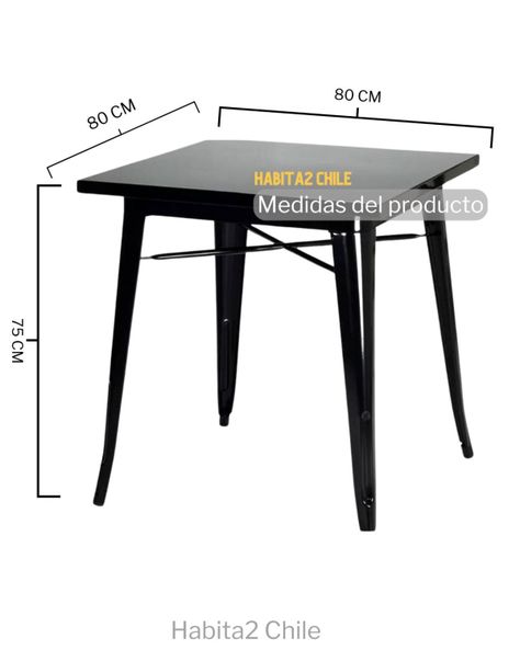 MESA TOLIX CON CUBIERTA METALICA 80X80 PARA CAFETERIA O RESTAURANTE-5