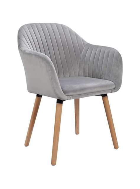 Silla Poltrona Sitial Terciopelo Murano - Gris-0