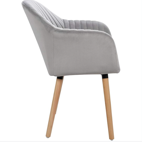 Silla Poltrona Sitial Terciopelo Murano - Gris-1