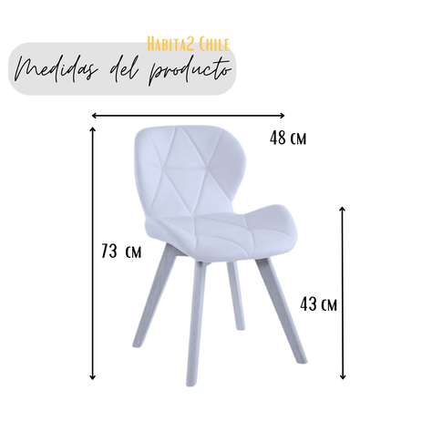 Pack 4 sillas Velvet para comedor o living-2