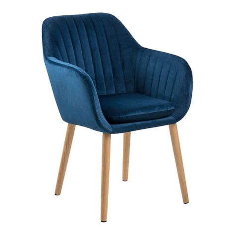 Silla Poltrona Sitial Terciopelo Murano - Azul-0