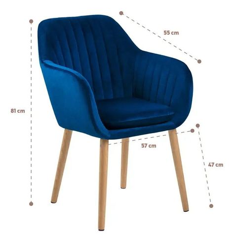 Silla Poltrona Sitial Terciopelo Murano - Azul-2