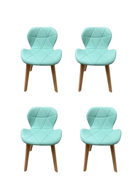 PACK 4 SILLAS ACOLCHADAS RADAR WOOD AVIADOR MARIPOSA PATAS MADERA ASIENTO ECOCUERO-0
