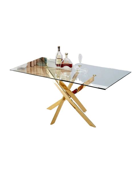 MESA DE COMEDOR DUBAI GOLD RECTANGULAR 140CM X 90CM-0