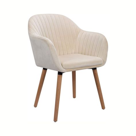 Silla Poltrona Sitial Terciopelo Murano - Beige-0