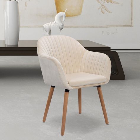 Silla Poltrona Sitial Terciopelo Murano - Beige-4