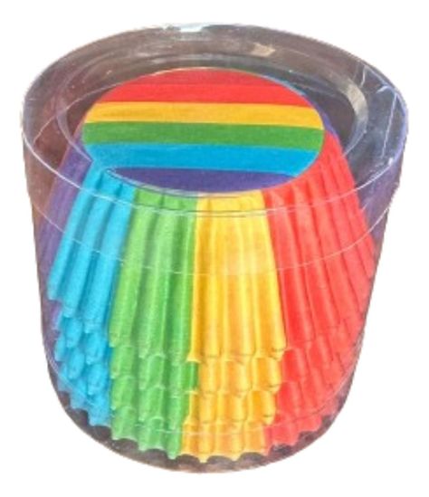 Capsulas Mini Cupcake Diseño B Arcoiris 100 Un-1