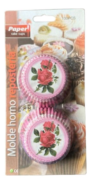 Capsulas Cupcake Diseño F Rosa-tallo 100 Un-0