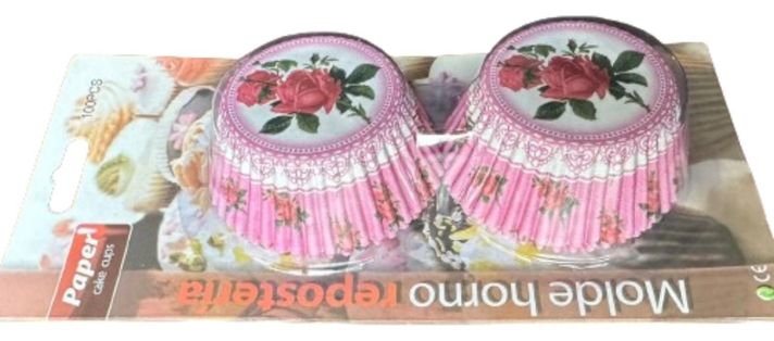 Capsulas Cupcake Diseño F Rosa-tallo 100 Un-1